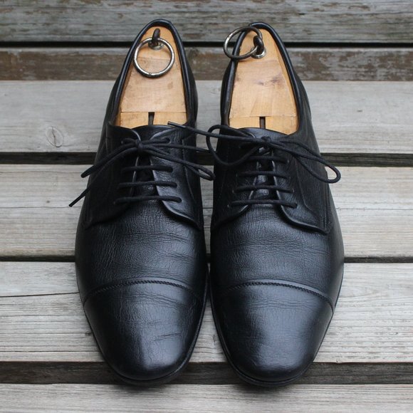 Ferragamo Black Sheepskin Derby, Made in Italy - Picture 3 of 15